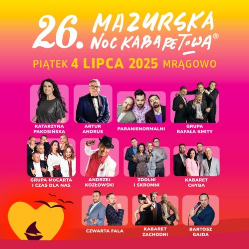 Mazurska Noc Kabaretowa 2025: Rejs Miłości pełen śmiechu i pozytywnej energii!